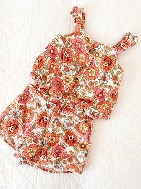Minnie 3T Kids Matching Set Pink Orange Floral